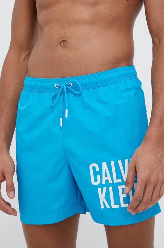 Calvin Klein szorty kąpielowe wzorzyste turkusowy KM0KM00794.PPYX