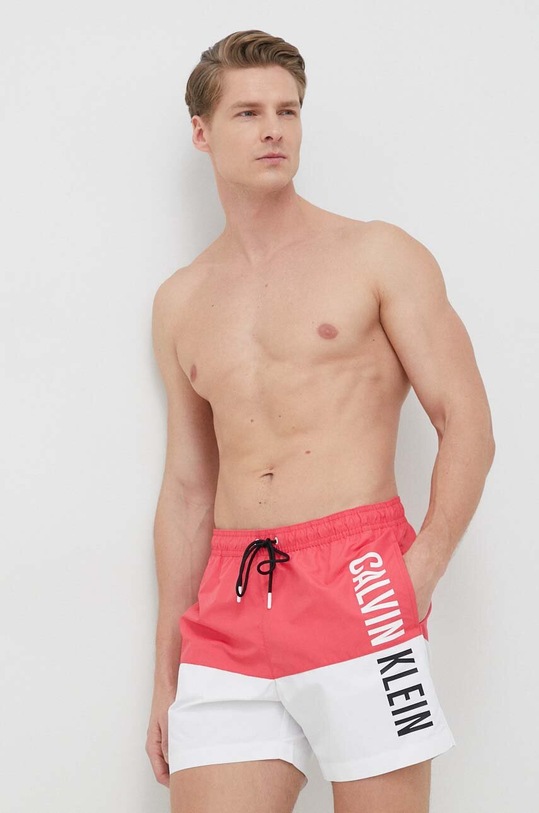 Calvin Klein szorty kąpielowe Planet friendly różowy KM0KM00796.PPYX