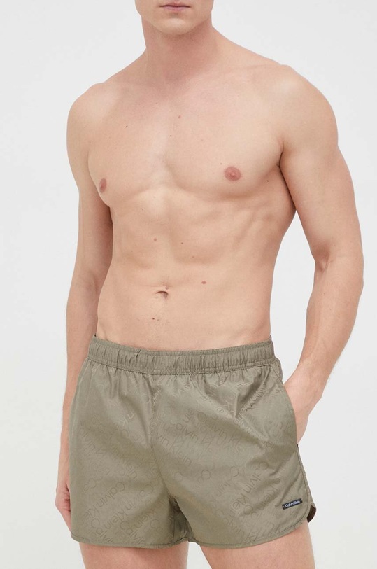 Plavkové šortky Calvin Klein zelená KM0KM00847.PPYX