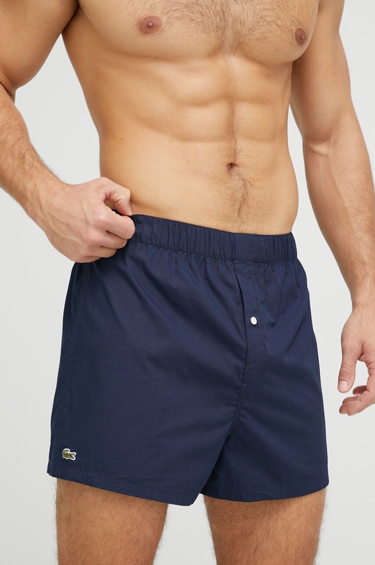Lacoste bokserki bawełniane 3-pack bawełna granatowy 7H3394