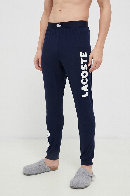 Lacoste spodnie piżamowe dzianina granatowy 3H5462