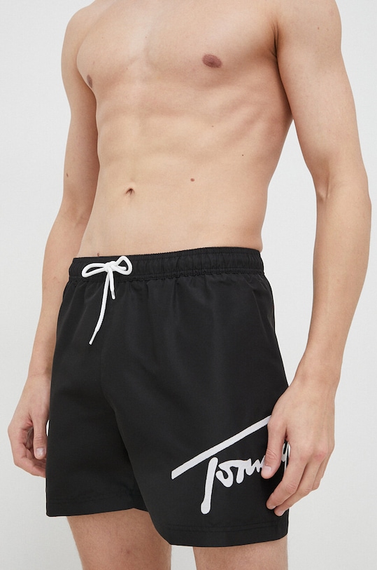 Tommy Jeans pantaloni scurti de baie Planet friendly negru UM0UM02862.PPYX