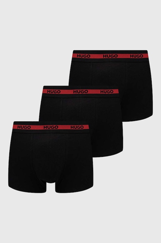 Μποξεράκια HUGO 3-pack εφαρμοστό σορτς μπόξερ μαύρο 50492375