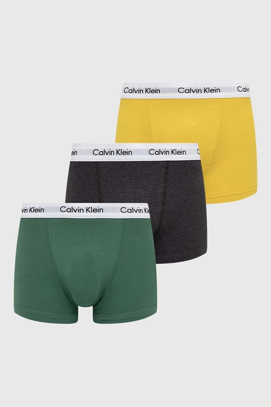 Μποξεράκια Calvin Klein Underwear 3-pack εφαρμοστό σορτς μπόξερ πράσινο 0000U2662G.PPYX