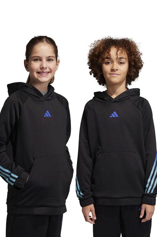 Дитяча кофта adidas з капюшоном чорний HR5926