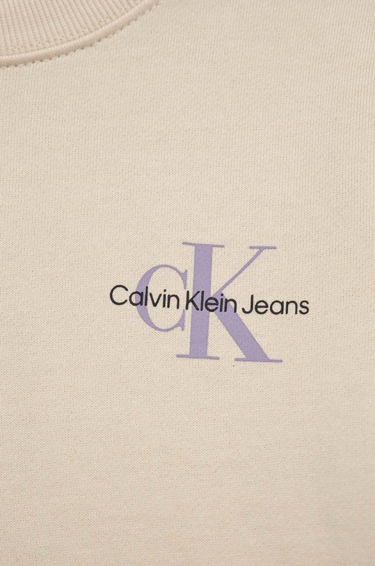 Chłopiec Calvin Klein Jeans bluza bawełniana dziecięca IU0IU00397.PPYX beżowy