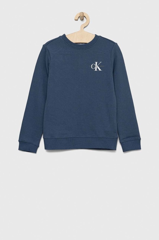 Calvin Klein Jeans bluza bawełniana dziecięca nadruk niebieski IU0IU00397.PPYX