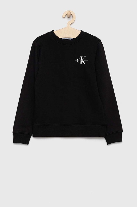 Calvin Klein Jeans bluza bawełniana dziecięca nadruk czarny IU0IU00397.PPYX