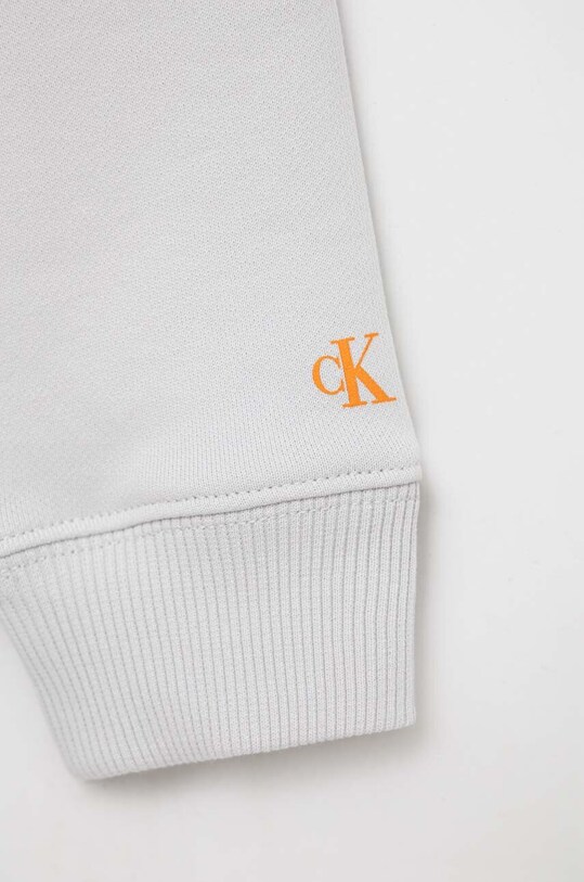 Момче Детски памучен суичър Calvin Klein Jeans IU0IU00162.PPYX сив