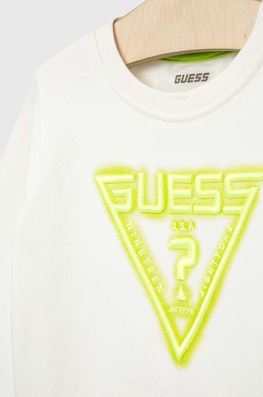 CHLAPEC Dětská bavlněná mikina Guess L3GQ21.FL04D.PPYX bílá