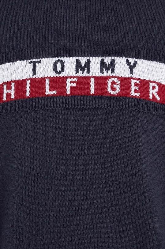 Tommy Hilfiger sweter bawełniany dziecięcy granatowy KB0KB08221.PPYX