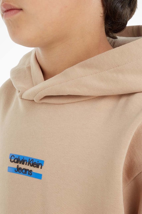 Calvin Klein Jeans bluza bawełniana dziecięca IB0IB01628.PPYX brązowy