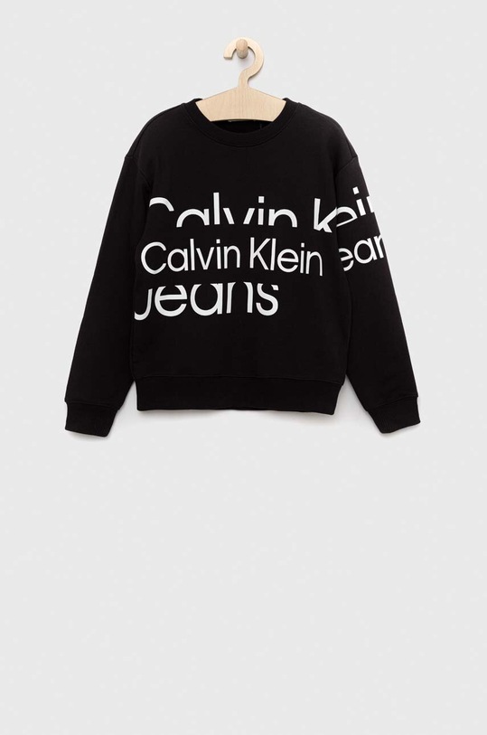 Calvin Klein Jeans bluza bawełniana dziecięca nadruk czarny IB0IB01629.PPYX