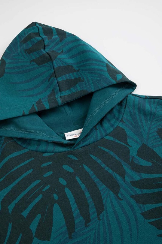 Dětská bavlněná mikina Coccodrillo tyrkysová WC3132301JBJ