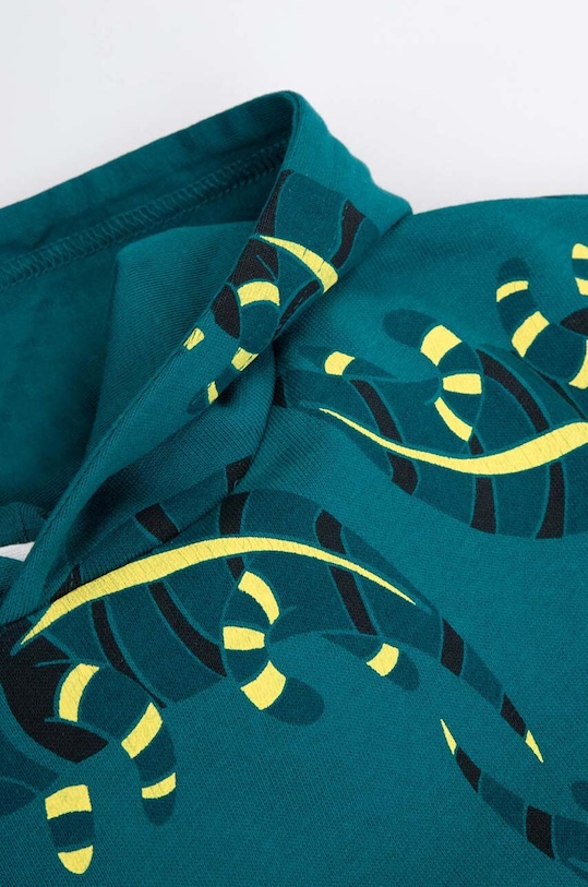 Dětská bavlněná mikina Coccodrillo tyrkysová WC3132301JBK