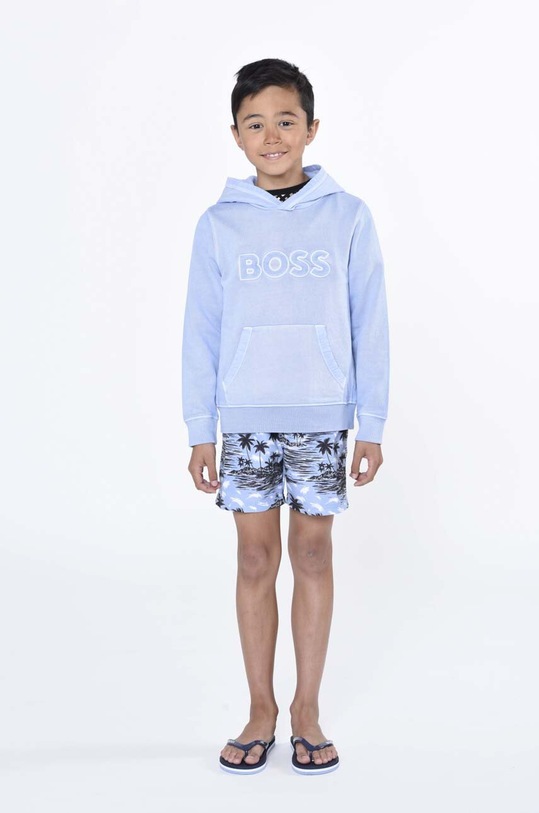 BOSS bluza bawełniana dziecięca nadruk niebieski J25O47.162.174