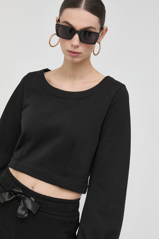 Бавовняна кофта Guess чорний W3RQ14.FL050