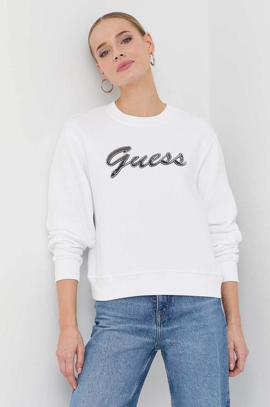 Mikina Guess bez kapuce bílá W3RQ10.K9Z21
