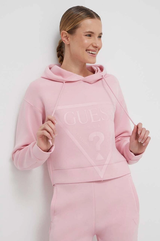 Guess bluza NEW ALISA z kapturem różowy V2YQ08.K7UW2