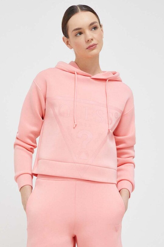Кофта Guess с капюшоном розовый V2YQ08.K7UW2