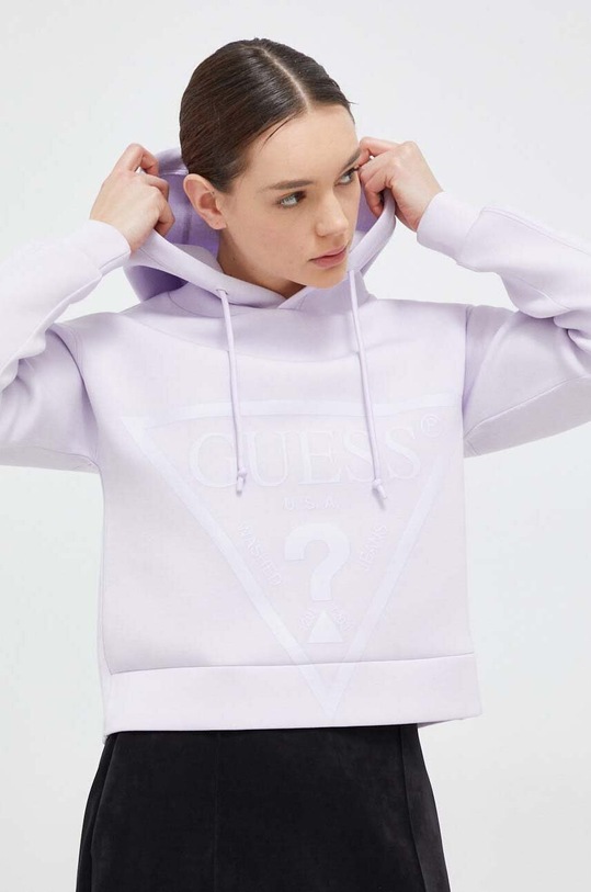 Guess bluza NEW ALISA z kapturem fioletowy V2YQ08.K7UW2