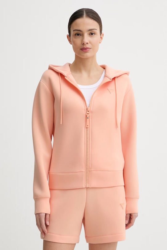 Guess bluza ALLIE nadruk pomarańczowy V3RQ11.K7UW2
