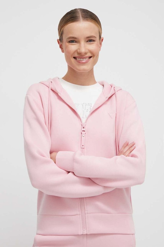 Mikina Guess ALLIE potisk růžová V3RQ11.K7UW2