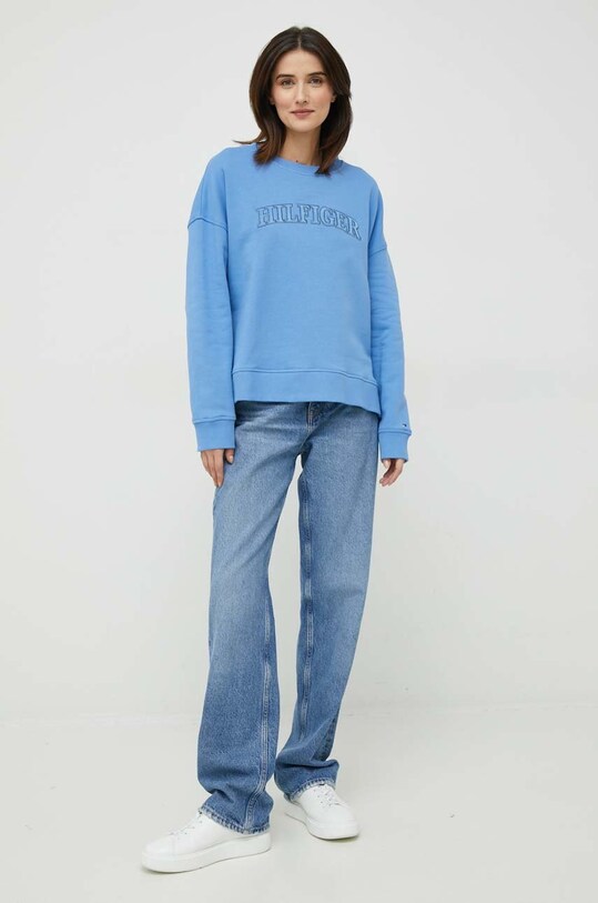 Tommy Hilfiger bluza bawełniana WW0WW37561.PPYX niebieski SS23