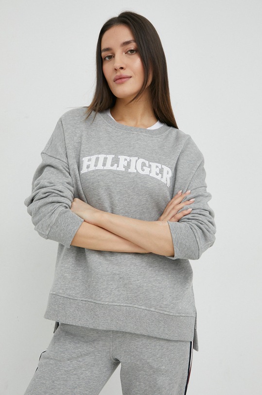 Tommy Hilfiger bluza bawełniana aplikacja szary WW0WW37561.PPYX