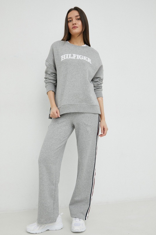 Tommy Hilfiger bluza bawełniana WW0WW37561.PPYX szary SS23