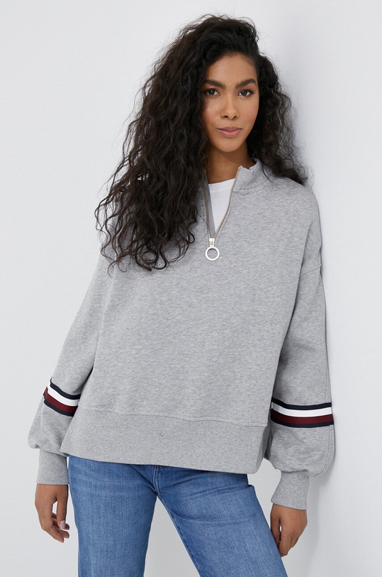 Tommy Hilfiger bluza bawełniana aplikacja szary WW0WW37548.PPYX