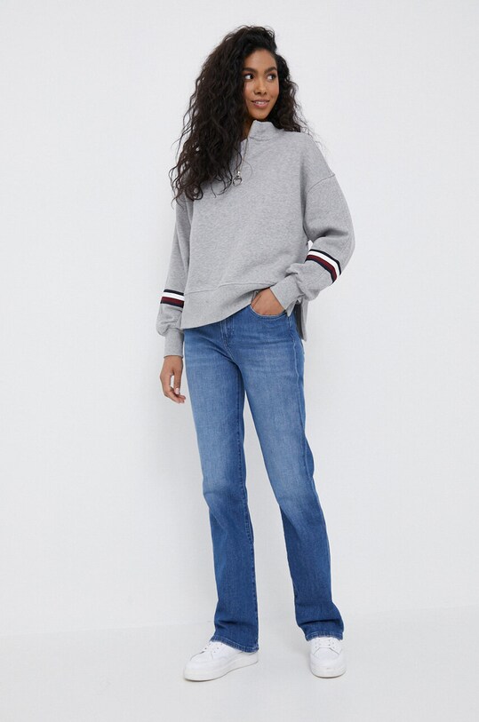 Tommy Hilfiger bluza bawełniana WW0WW37548.PPYX szary SS23