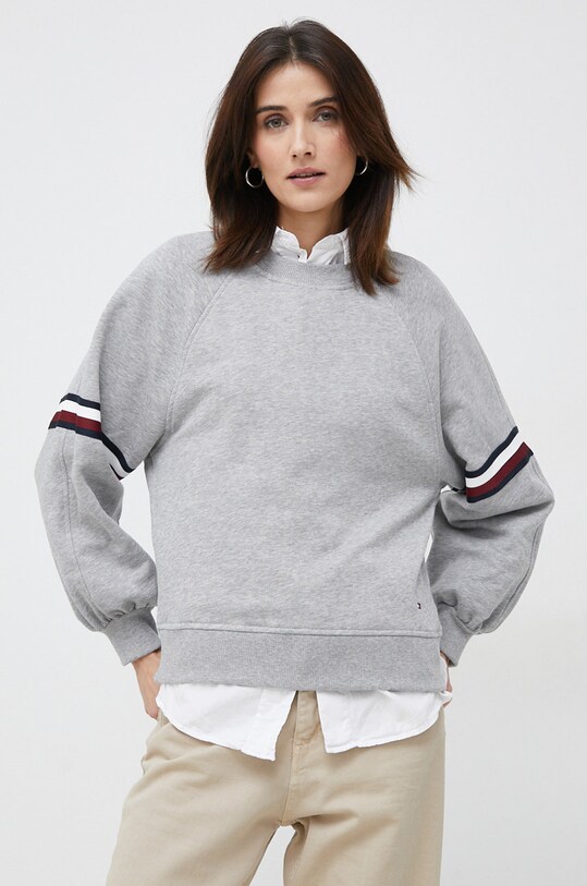 Tommy Hilfiger hanorac de bumbac melanj gri WW0WW37169.PPYX