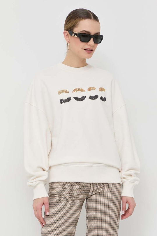 BOSS bluza aplikacja beżowy 50485251
