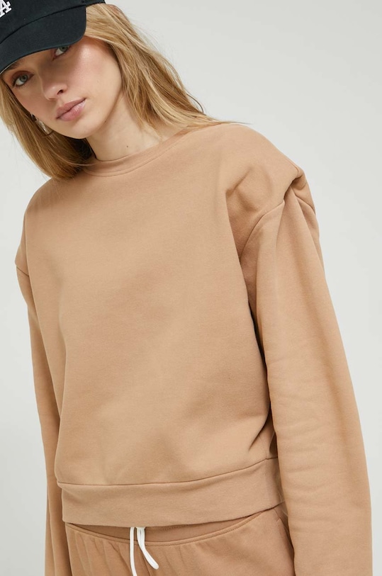 Bavlněná mikina HUGO hnědá 50483531