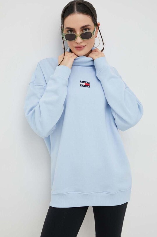 Tommy Jeans bluza bawełniana aplikacja niebieski DW0DW14855.PPYX