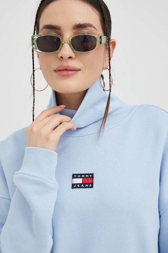 bavlněná mikina Tommy Jeans modrá DW0DW14855.PPYX