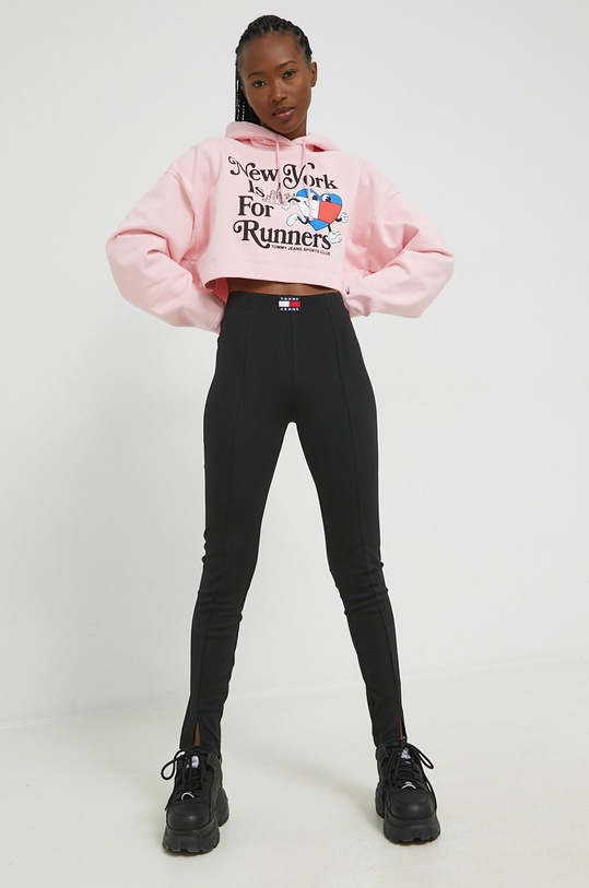 Bombažen pulover Tommy Jeans DW0DW14872.PPYX roza SS23