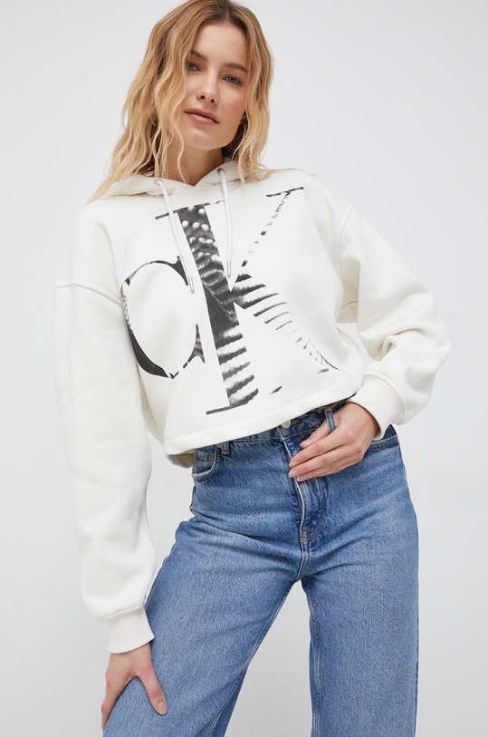 Mikina Calvin Klein Jeans béžová J20J220310.PPYX