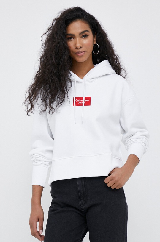 Calvin Klein Jeans bluza print alb J20J220561.PPYX
