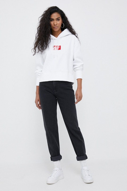 Calvin Klein Jeans bluza J20J220561.PPYX alb SS23