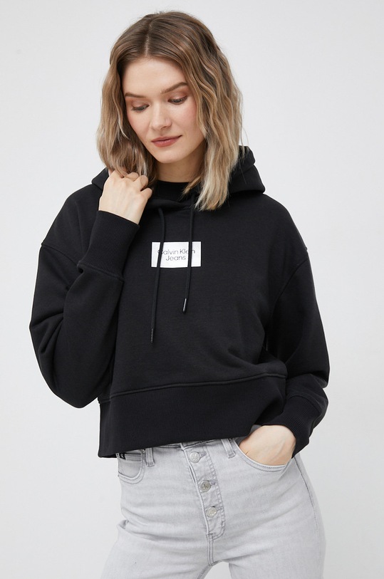 Mikina Calvin Klein Jeans s kapucí černá J20J220561.PPYX