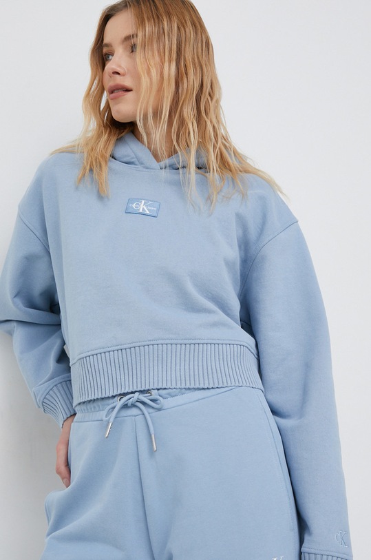 Bavlnená mikina Calvin Klein Jeans fialová J20J220438.PPYX