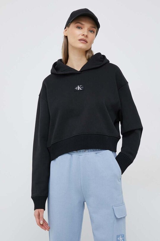 Calvin Klein Jeans hanorac de bumbac negru J20J220438.PPYX