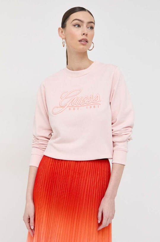 Кофта Guess без капюшона рожевий W3GQ12.KBK32