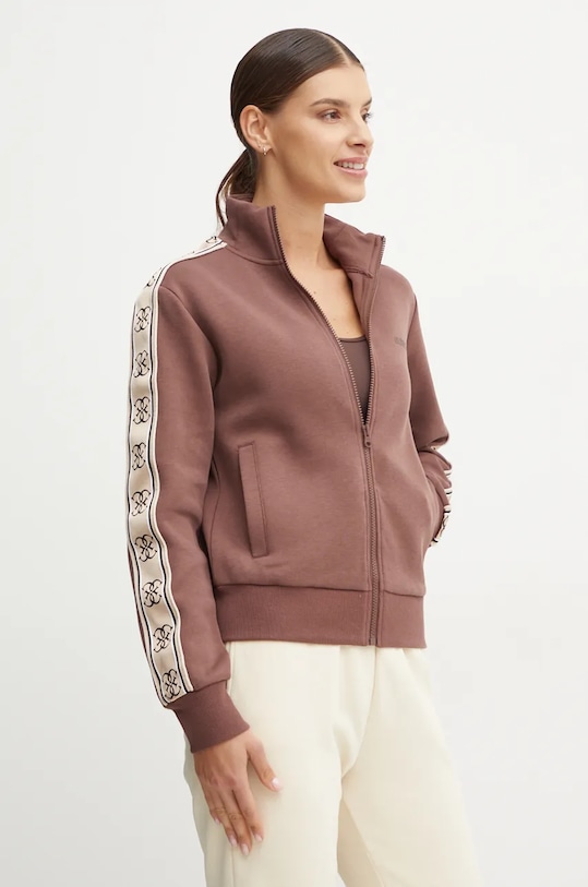 Mikina Guess BRITNEY bez kapucne hnedá V2YQ16.KB3P2