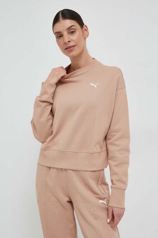 Pamučna dukserica Puma bež 673109