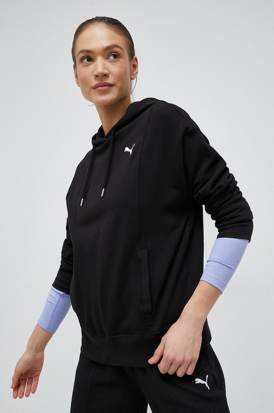 Хлопковая кофта Puma с капюшоном чёрный 673110
