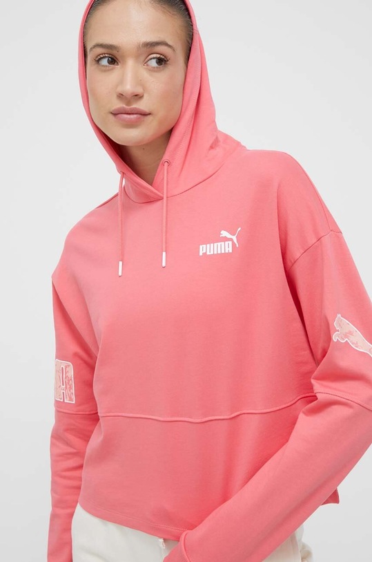 Βαμβακερή μπλούζα Puma ροζ 674068