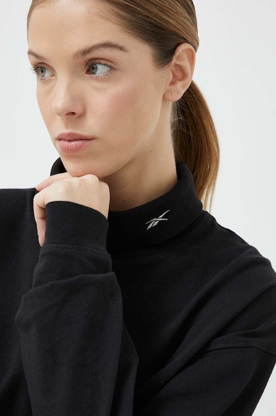 Βαμβακερή μπλούζα με μακριά μανίκια Reebok Classic HS0400 μαύρο SS23